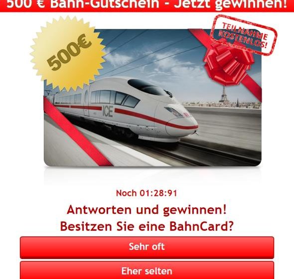 500 € Bahn-Gutschein gewinnen