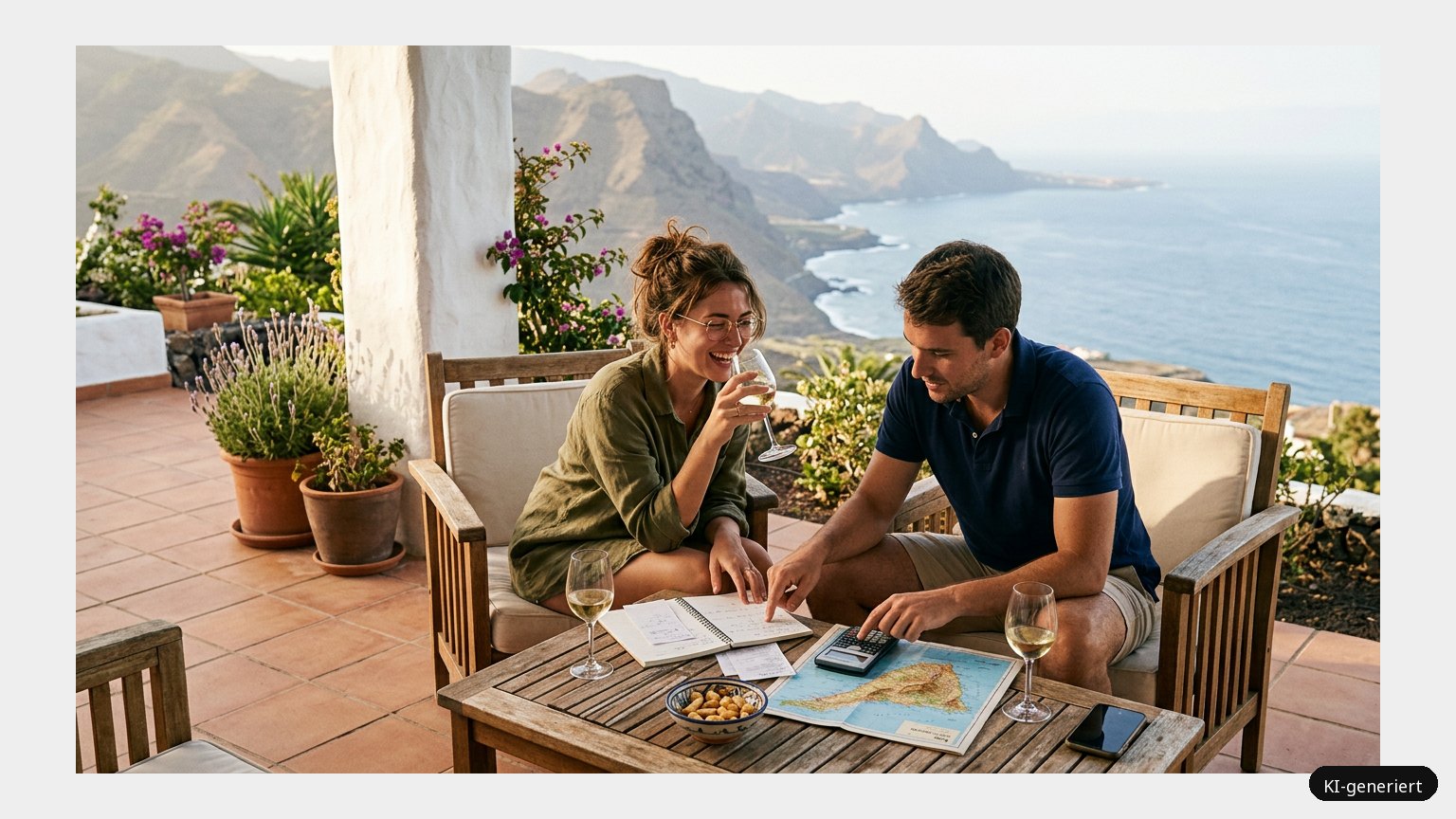 Bezahlbarer Urlaub in der Luxusvilla auf Teneriffa (KI)