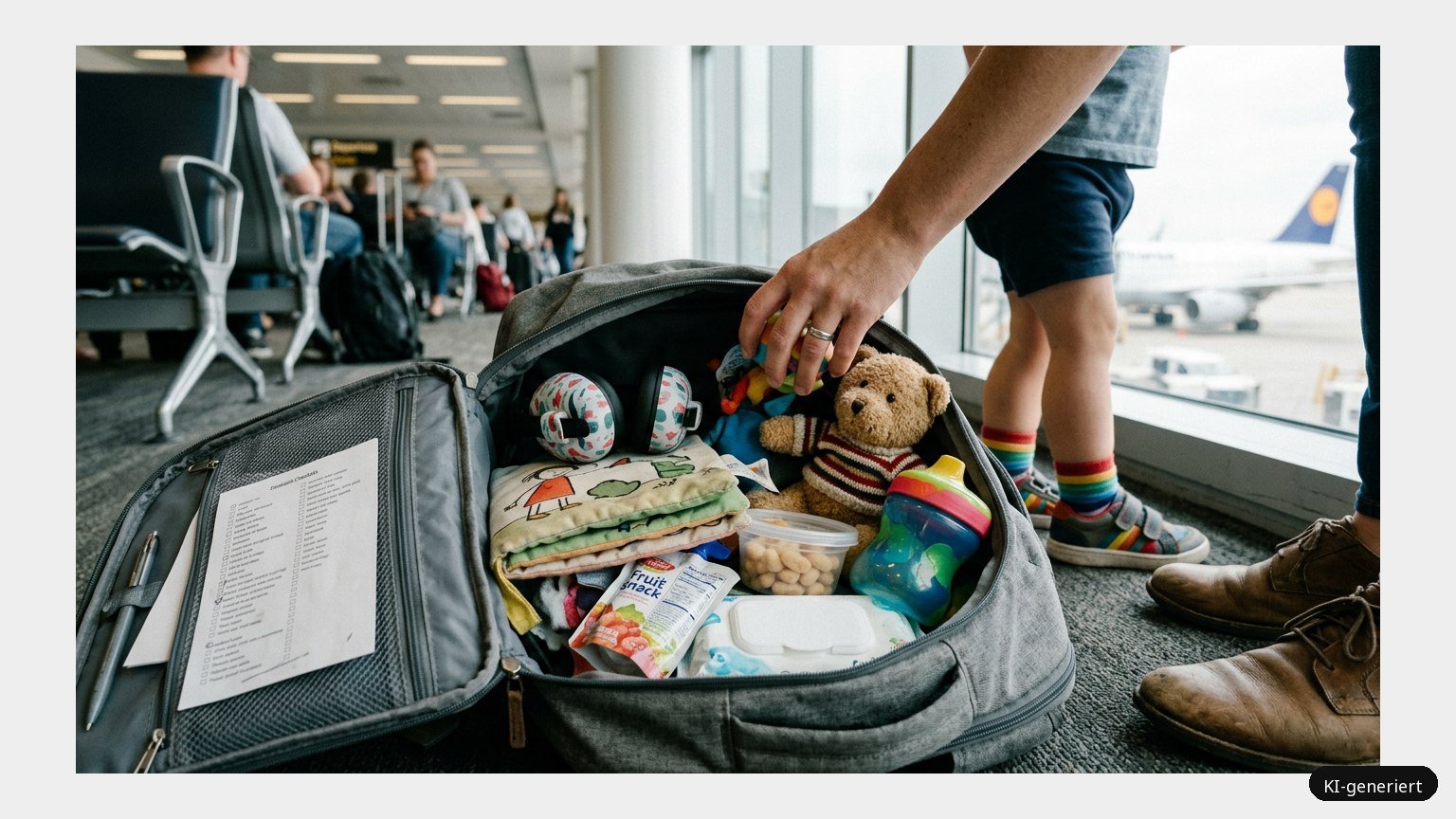 Checklisten für Flugreisen mit Kleinkindern (KI)