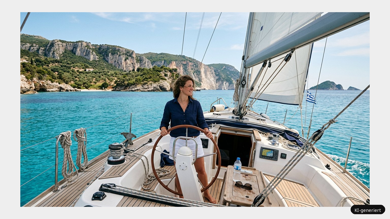 Die Ionischen Inseln auf einem Yachtcharter erkunden (KI)