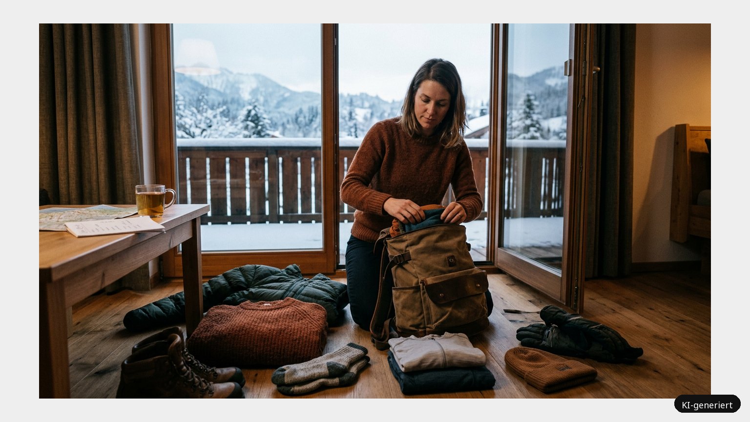 Die Winterreise naht – doch welche Kleidung muss mit? (KI)