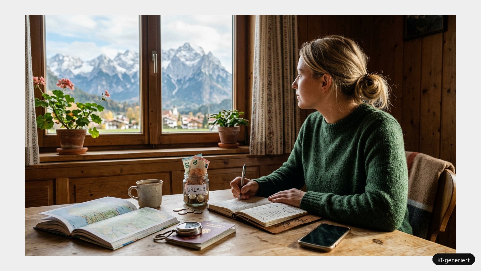 So geht Geld Sparen für den Urlaub (KI)