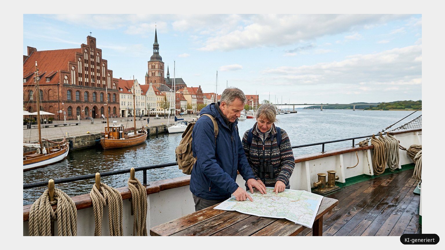 Hansestadt Stralsund – das Tor zur Insel Rügen (KI)