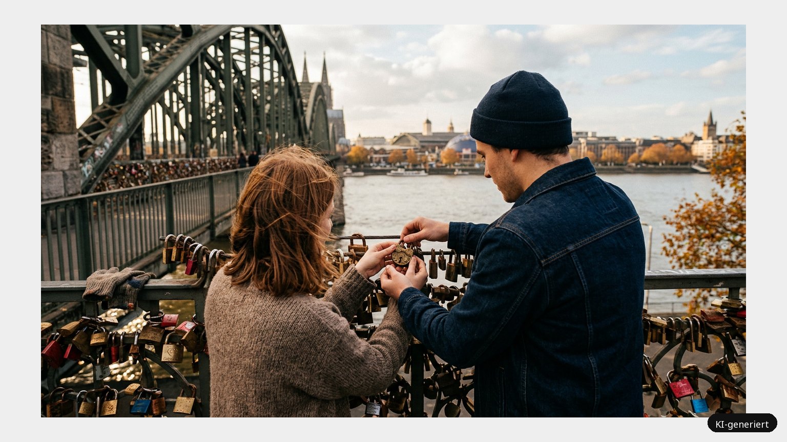 Liebesschloss Brücke. Die besten Brücken für Liebesschlösser! (KI)