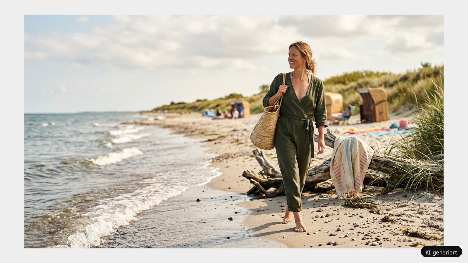 Mit dieser Strandmode macht jede Frau eine tolle Figur! (KI)