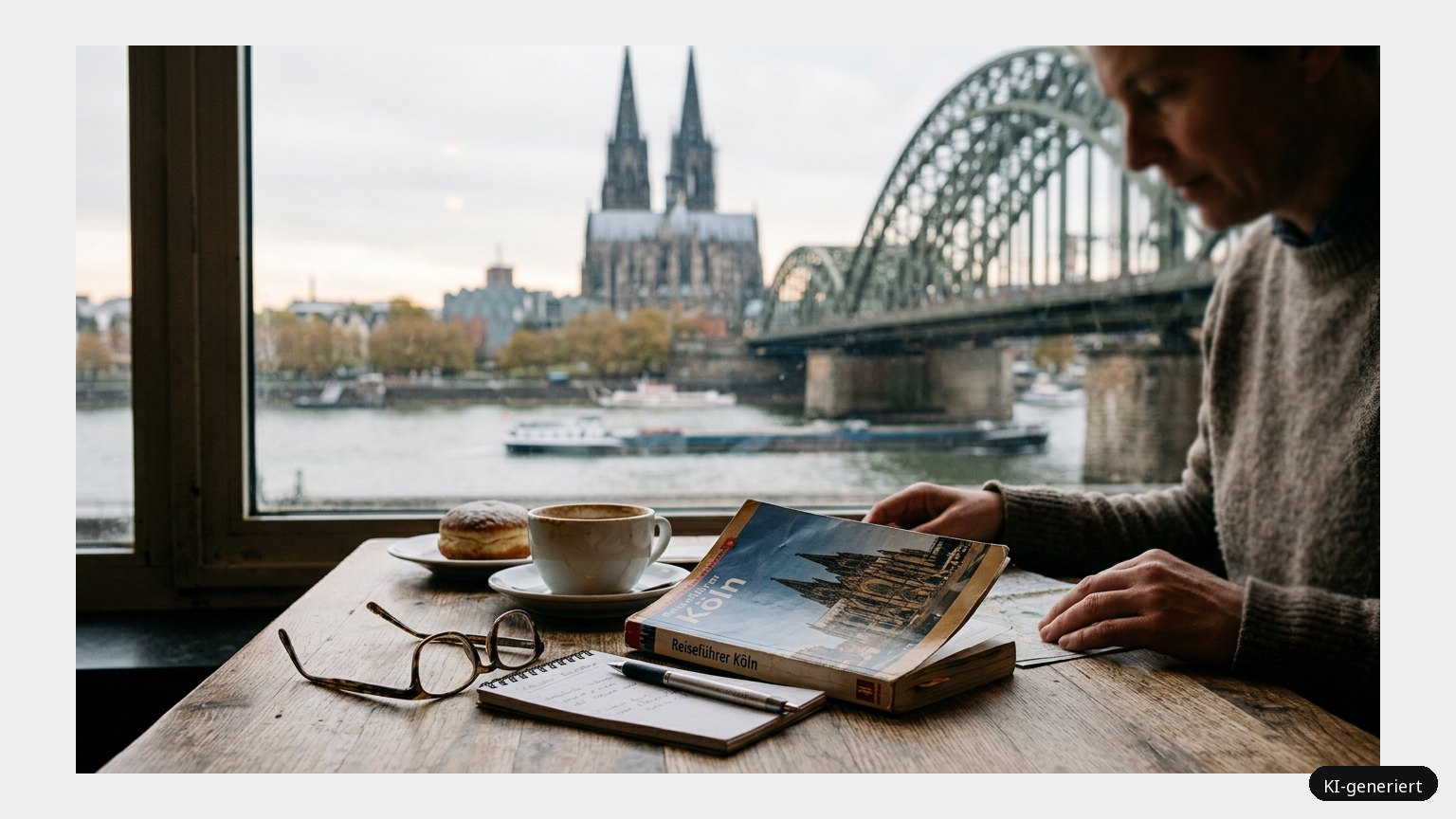 Reiseführer Köln. Einen guten Reiseführer finden (KI)