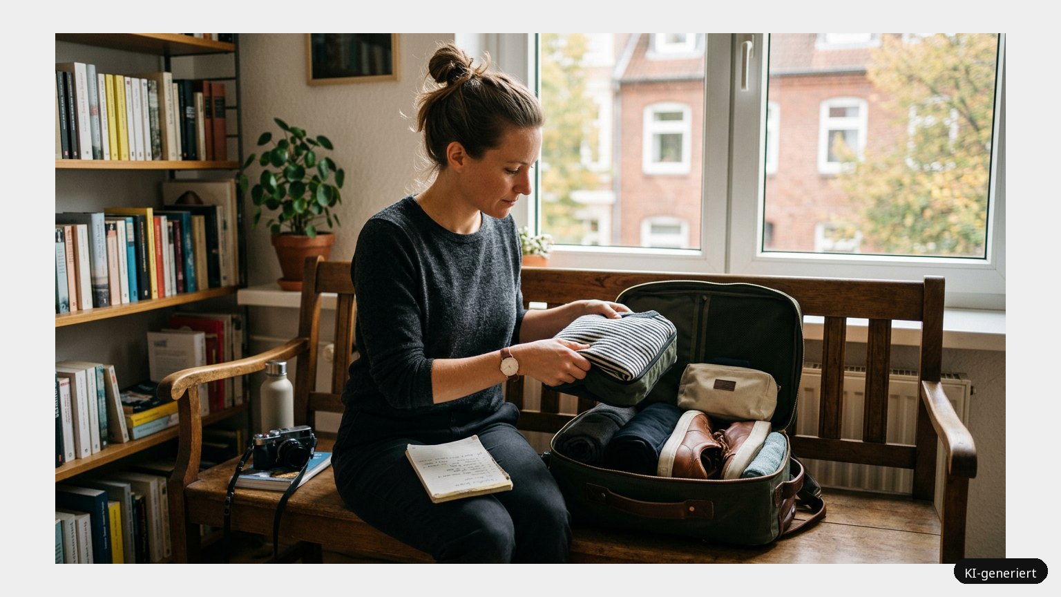 Urlaubsreise nur mit Handgepäck (KI)