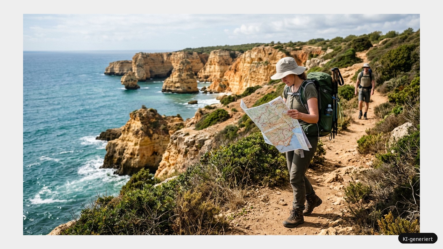 Wanderkarte Algarve – Erlebe die wunderschöne südliche Region Portugals (KI)
