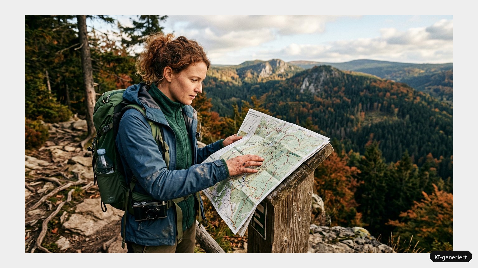Wanderkarte Harz – Genieße die wunderschöne Atmosphäre im Nationalpark Harz (KI)