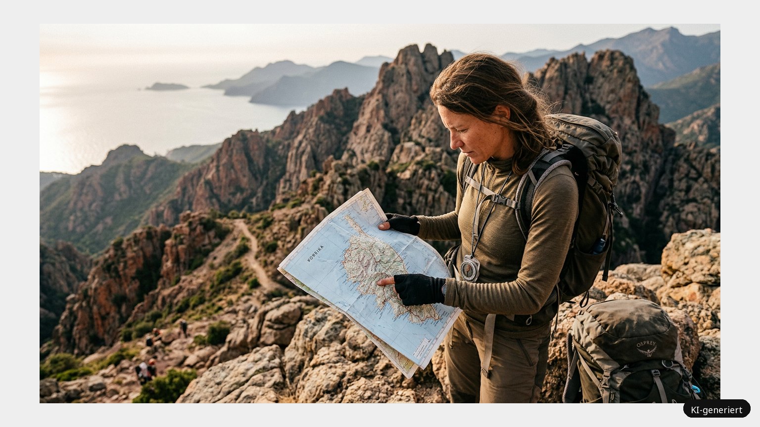 Wanderkarte Korsika  – Der perfekte Urlaub (KI)