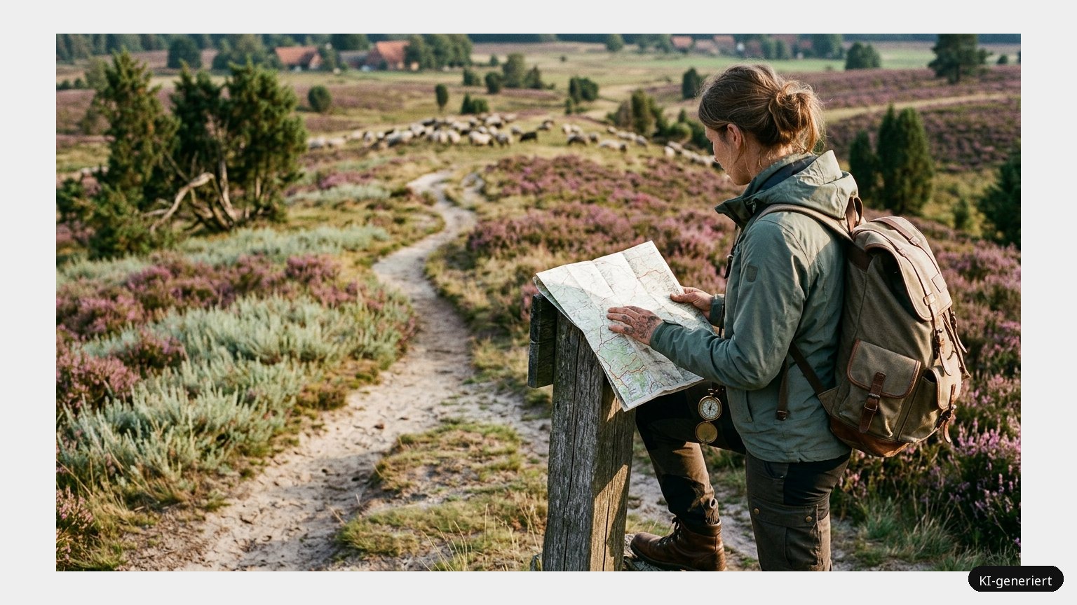 Wanderkarte Lüneburger Heide – Eine unvergessliche Zeit erwartet dich (KI)