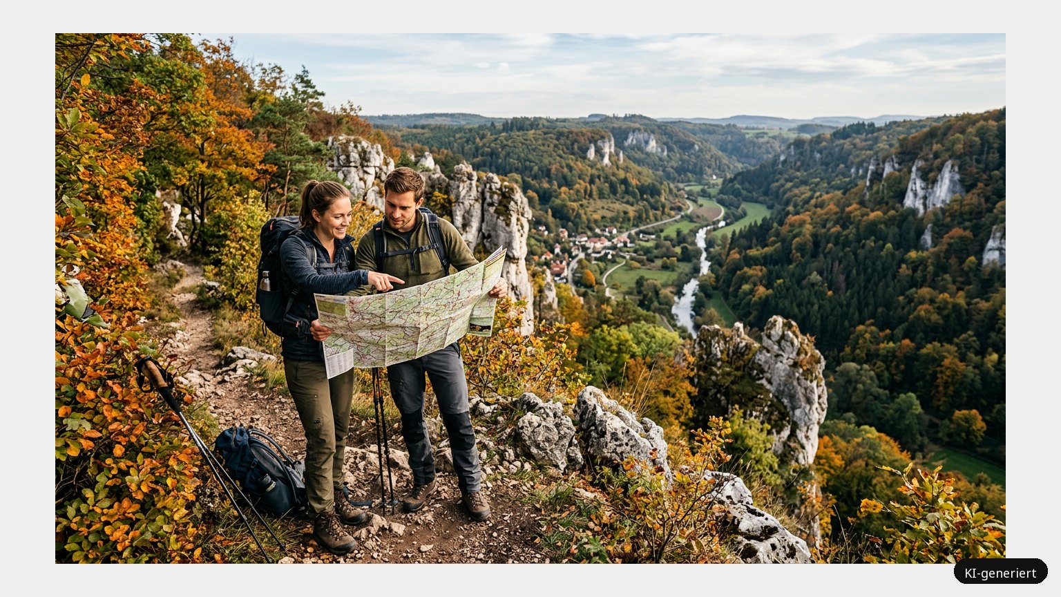 Wanderkarte nördliche fränkische Schweiz – Unvergesslich! (KI)