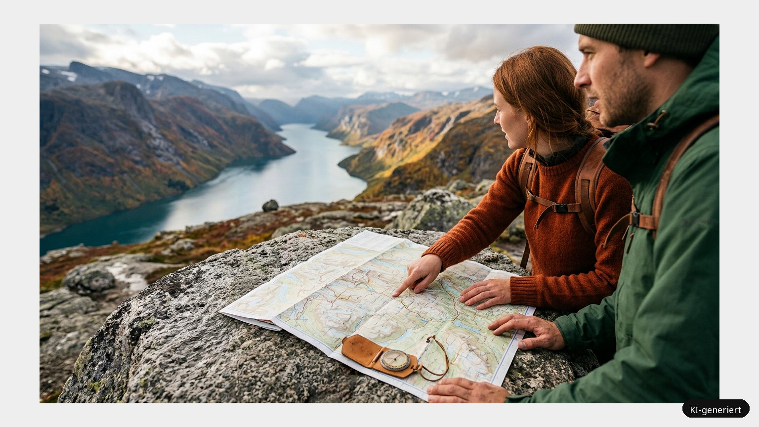 Wanderkarte Norwegen – Erlebe die Skandinavische Halbinsel in voller Pracht (KI)