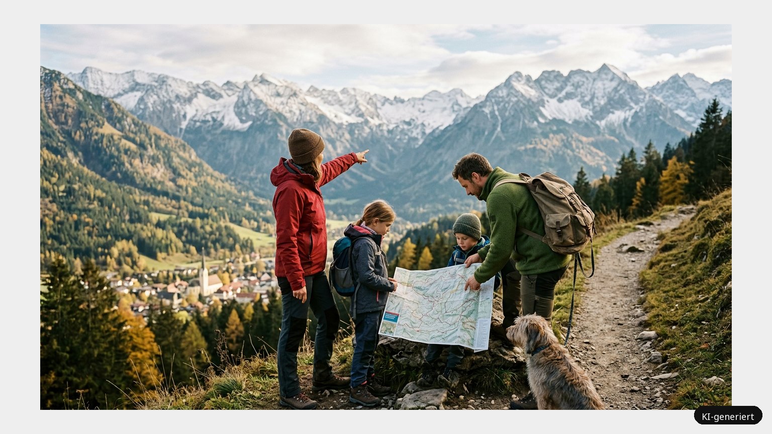 Wanderkarte Obertsdorf – Entspanntes Wochenende in Obertsdorf für die ganze Familie (KI)