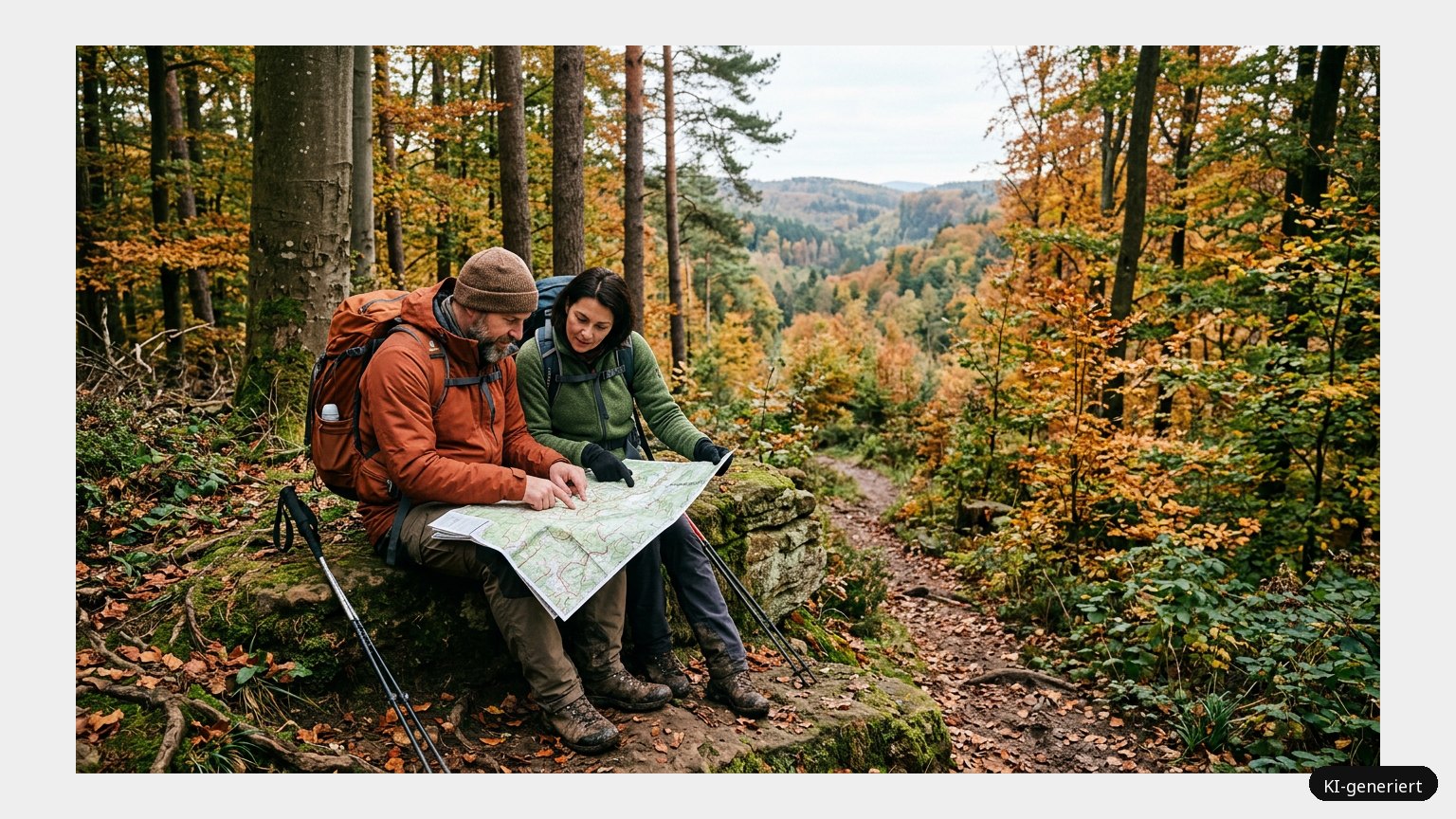 Wanderkarte Odenwald – Erlebe den Odenwald in seiner vollen Pracht (KI)