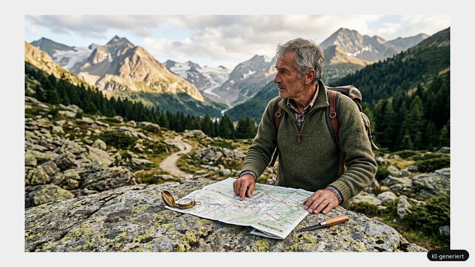 Wanderkarte Ötztal  – Eine wundersame Reise (KI)