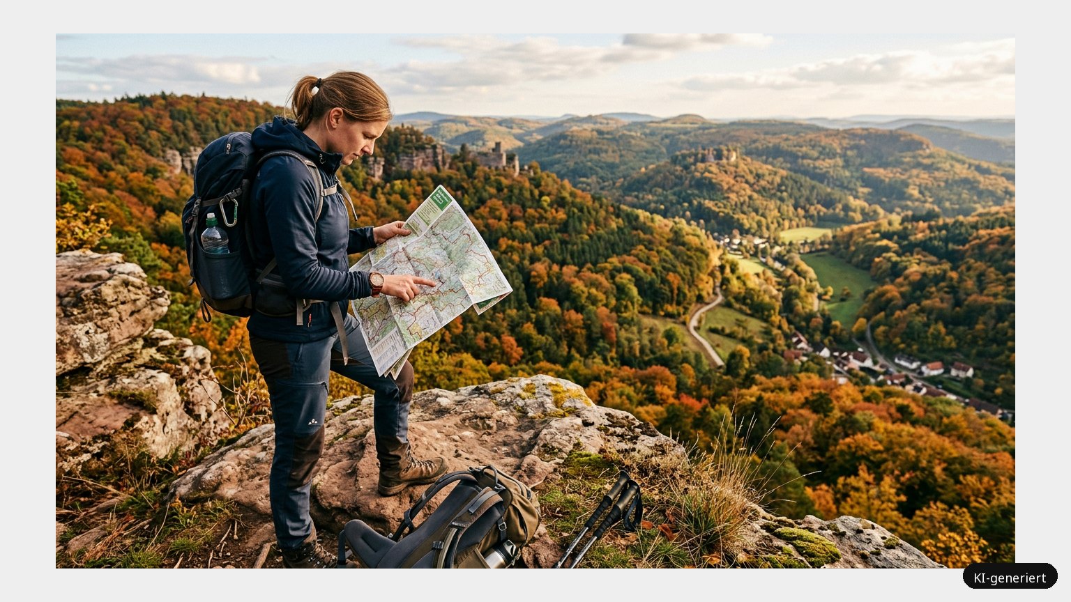Wanderkarte Pfalz – Tauche ein in die schöne Landschaft der Pfalz (KI)