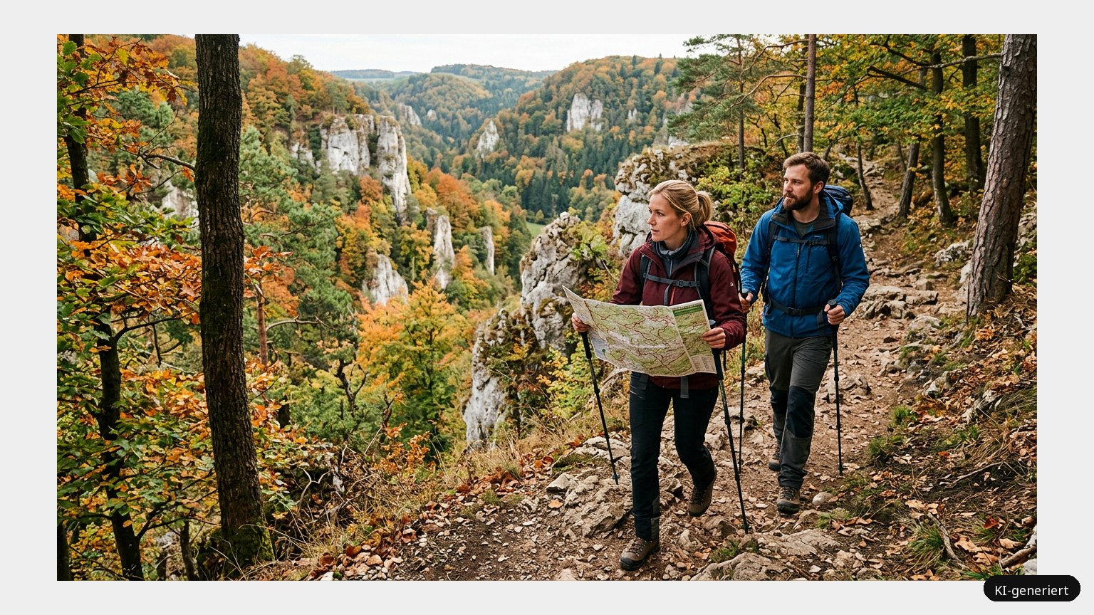 Wanderkarte südliche fränkische Schweiz – Ein Erlebnis das Unvergessen bleibt (KI)