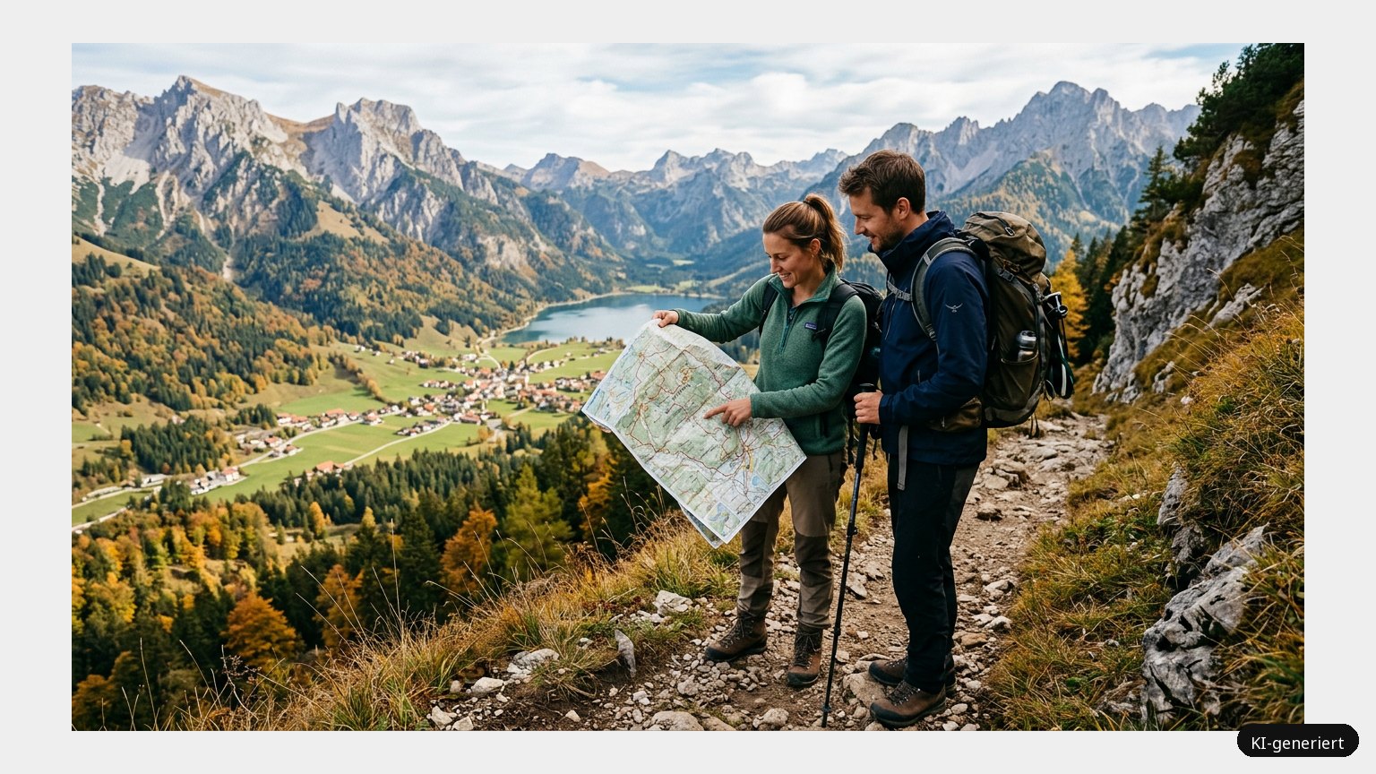 Wanderkarte Tannheimer Tal – Genieße die wunderschöne Atmosphäre im Tannheimer Tal (KI)