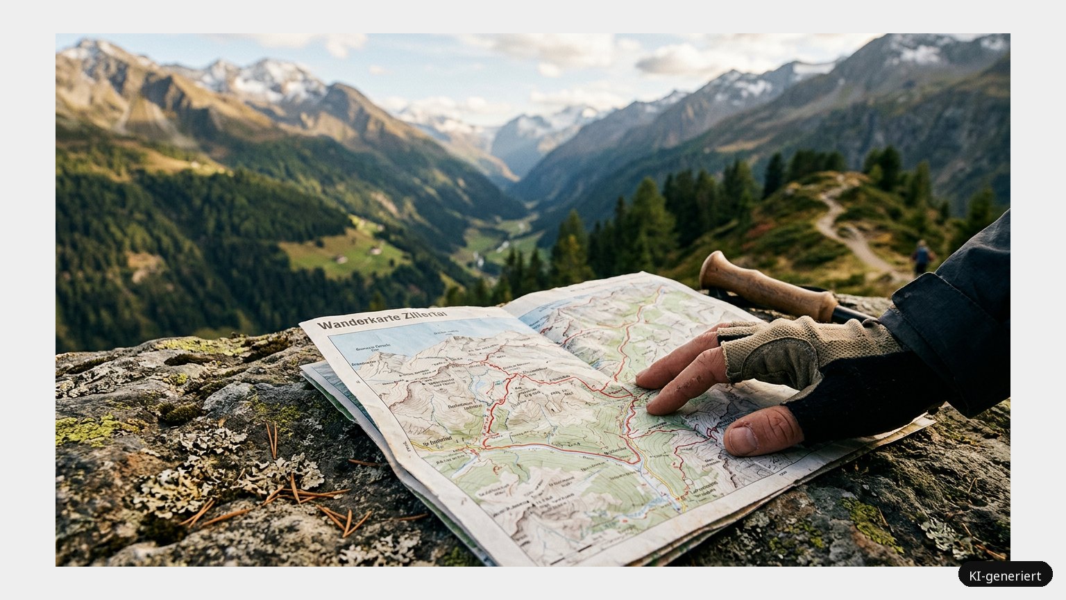 Wanderkarte Zillertal  – Unvergessliche Reise in ein südliches Seitental des österreichischen Bundesland Tirols (KI)