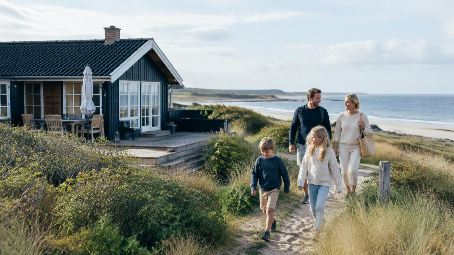Warum Ferienhäuser in Dänemark ideal für Familien mit Kindern sind – KI-generiertes Bild
