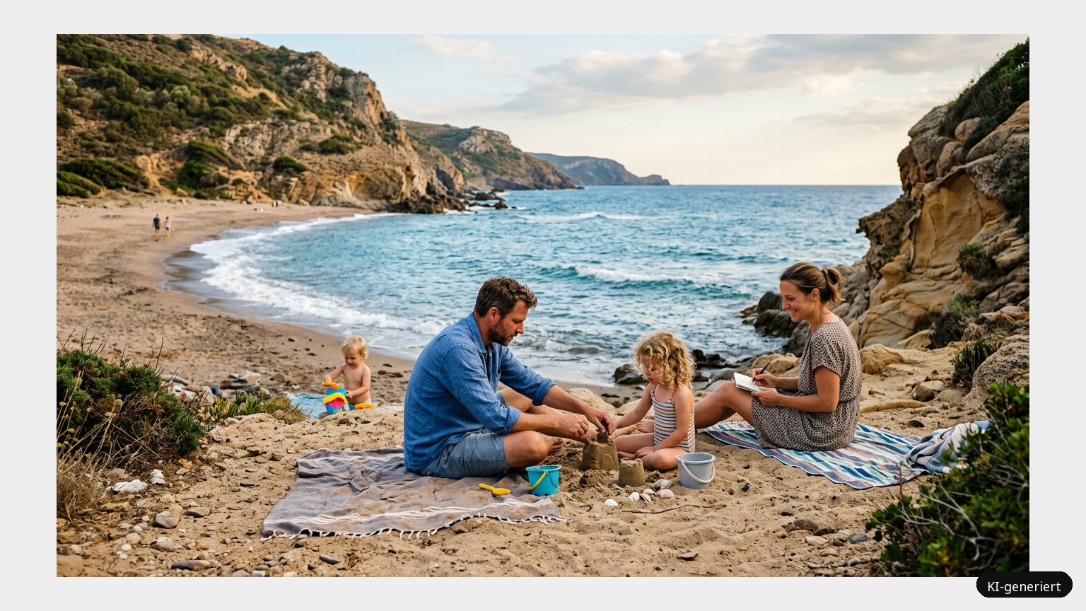 Westküste Sardiniens – ein ruhiger Ort für Familienurlaub (KI)