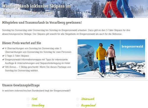 TISCOVER Bregenzer Wald Gewinnspiel