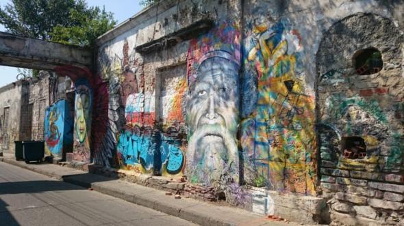 Streetart in Cartagenas Stadtviertel Getsemani